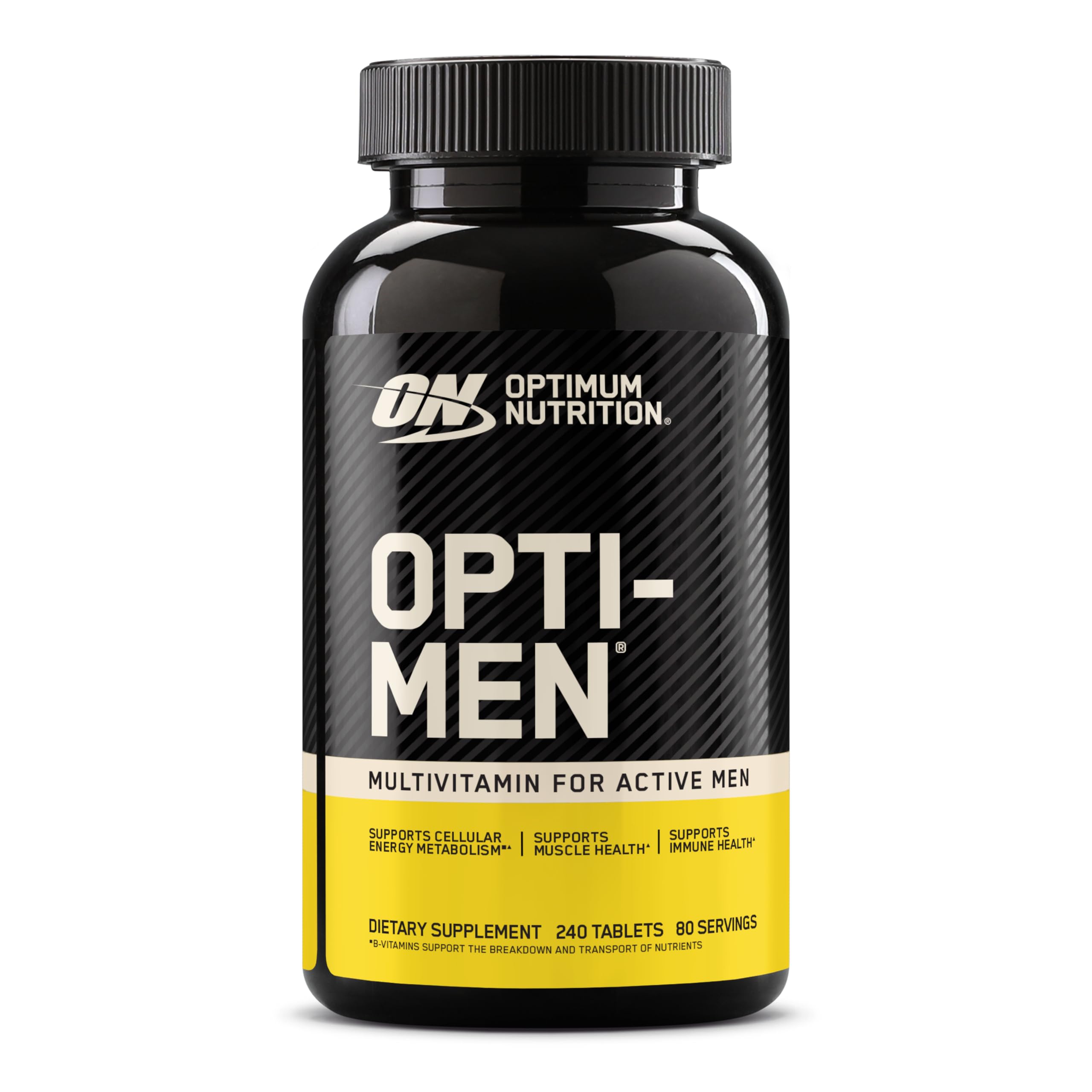 Optimum Nutrition Opti-Men en entorno de gimnasio, estilo de vida activo y soporte nutricional
