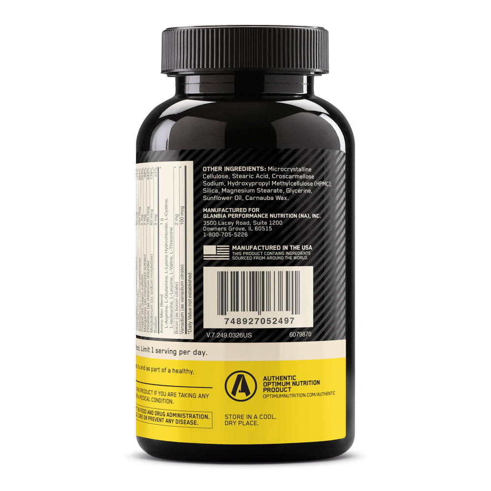 Optimum Nutrition Opti-Men ingredientes botánicos en detalle, muestra extractos que complementan la fórmula
