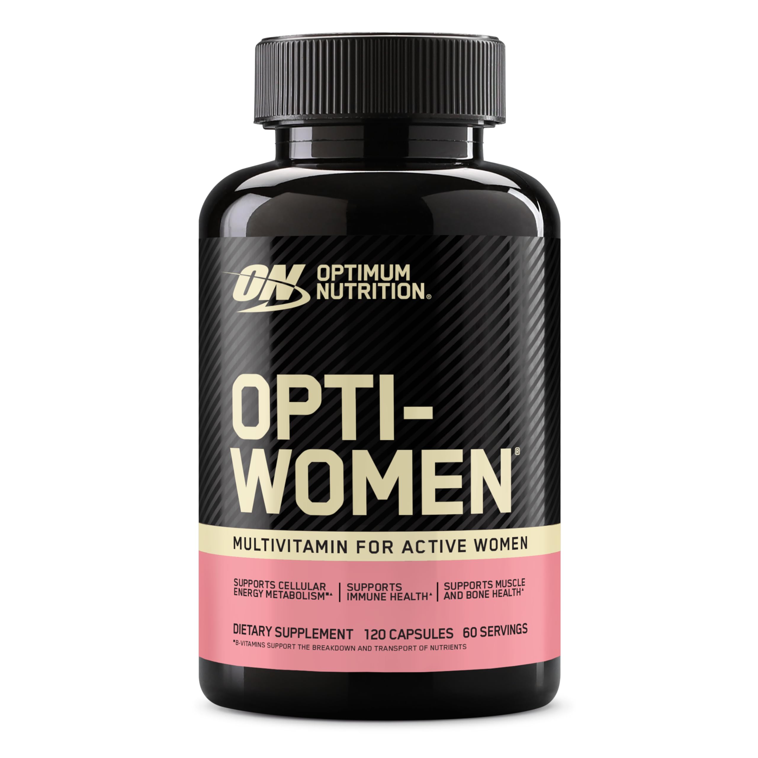Optimum Nutrition envase con ingredientes y tabla de composición clara