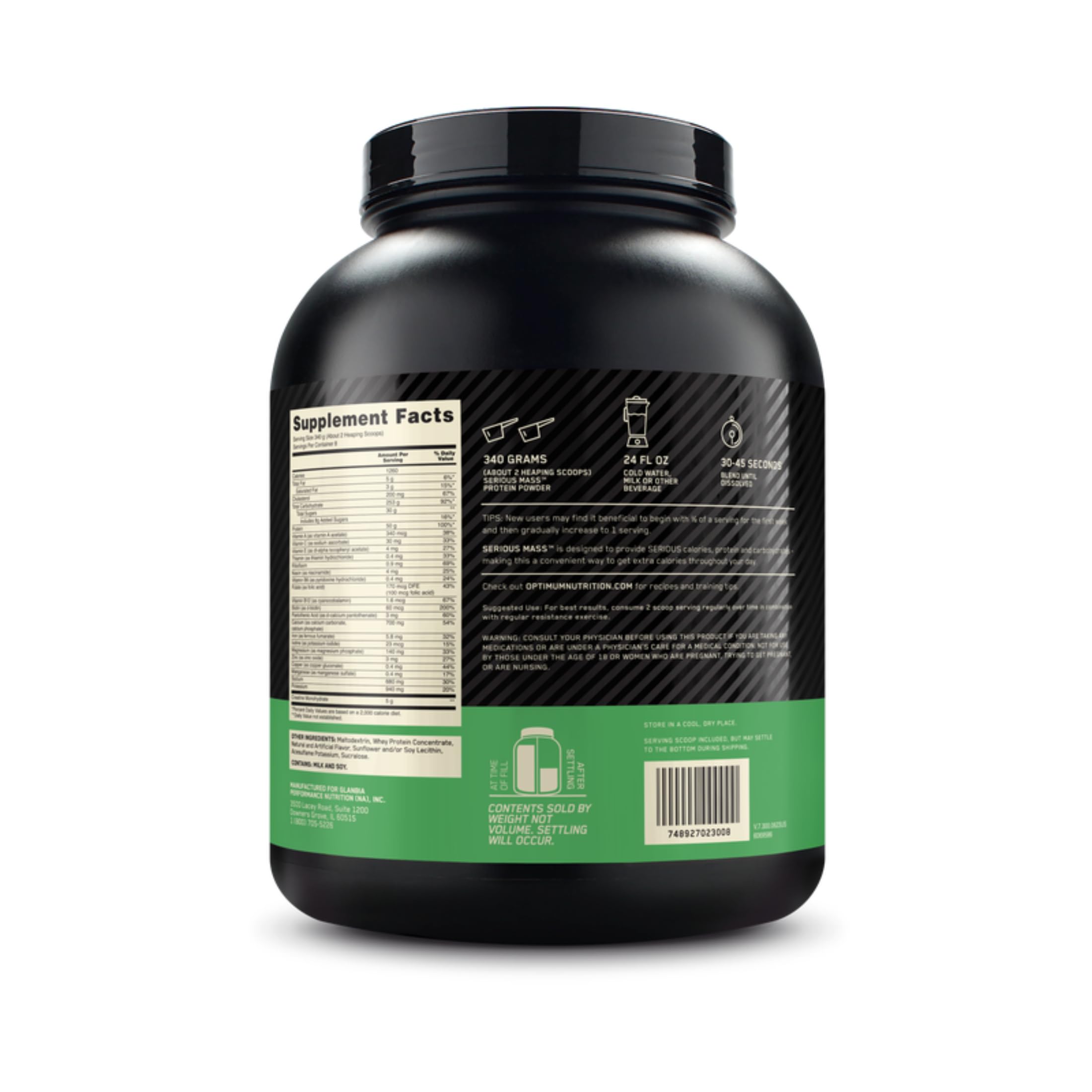 Optimum Nutrition en ambiente de estilo de vida saludable, aumento de calorías fácil y práctico