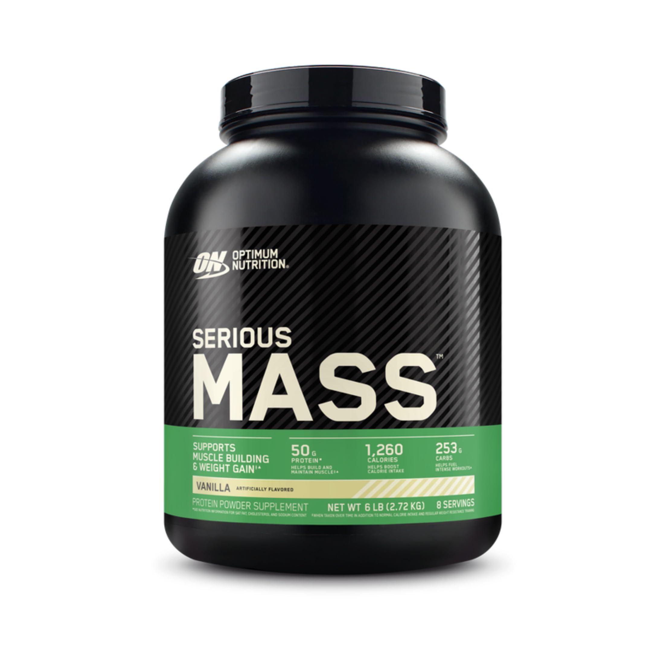 Optimum Nutrition tarro frontal mostrando diseño y tamaño, útil para identificación rápida