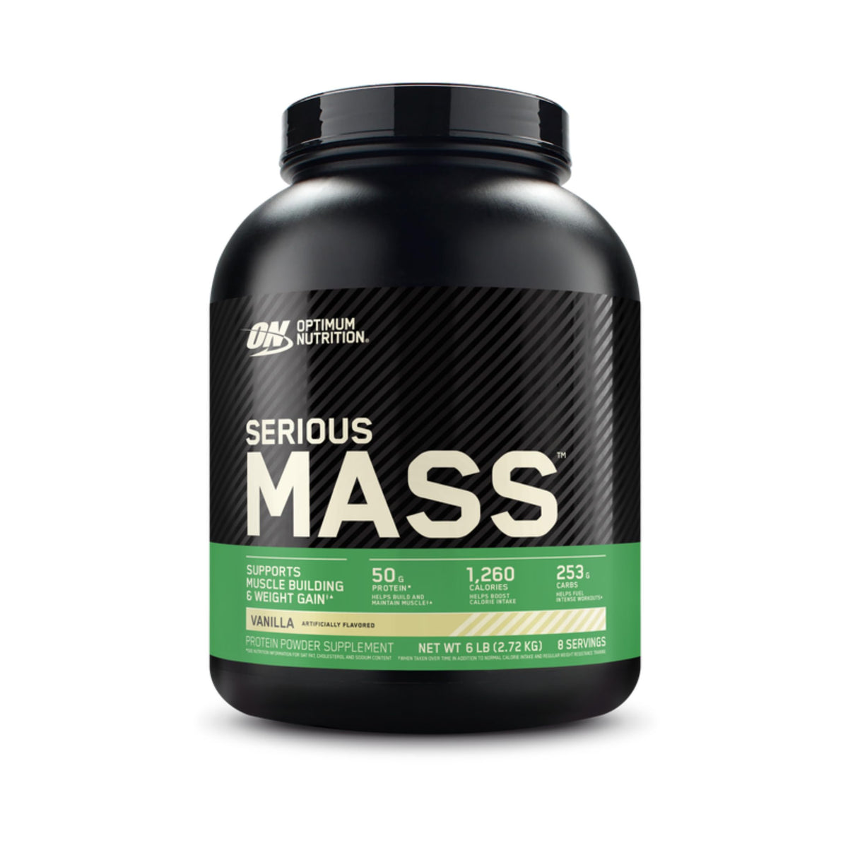 Optimum Nutrition tarro frontal mostrando diseño y tamaño, útil para identificación rápida