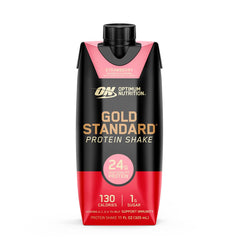 Optimum Nutrition poured into glass illustrating pourability and ready-to-drink convenience