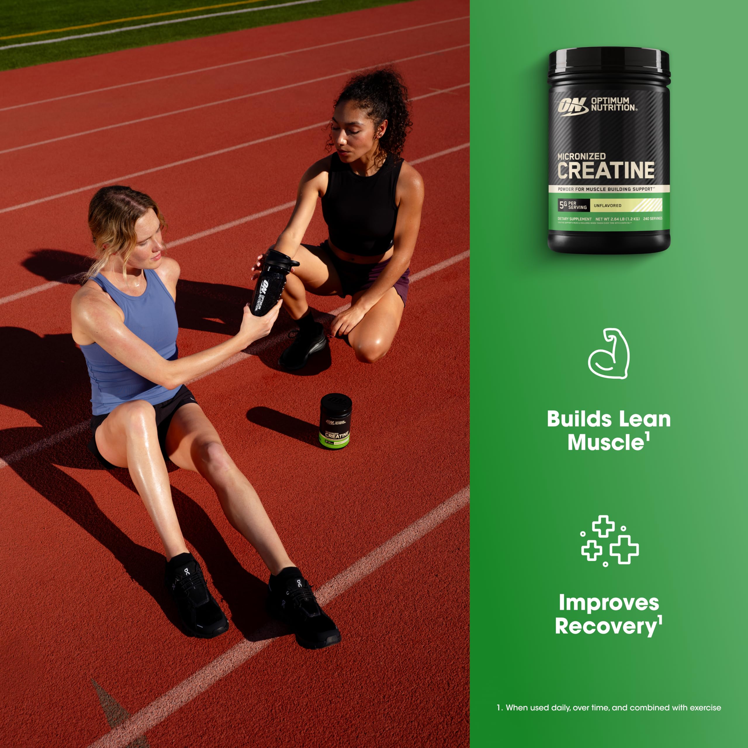 Optimum Nutrition primer plano de polvo micronizado, mezcla rápida