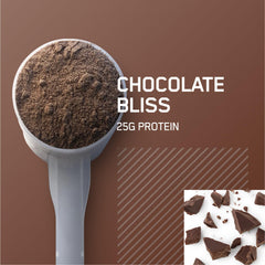 Optimum Nutrition polvo textura cacao en primer plano para batidos suaves