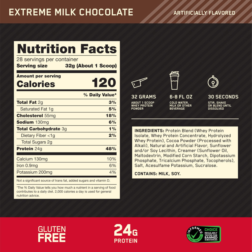 Optimum Nutrition polvo textura cercana que facilita mezcla suave