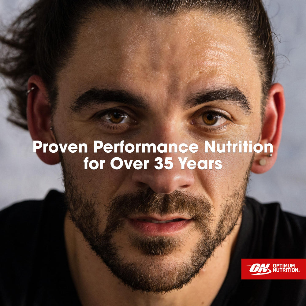 Optimum Nutrition uso durante ejercicio, botella y batido para recuperación inmediata