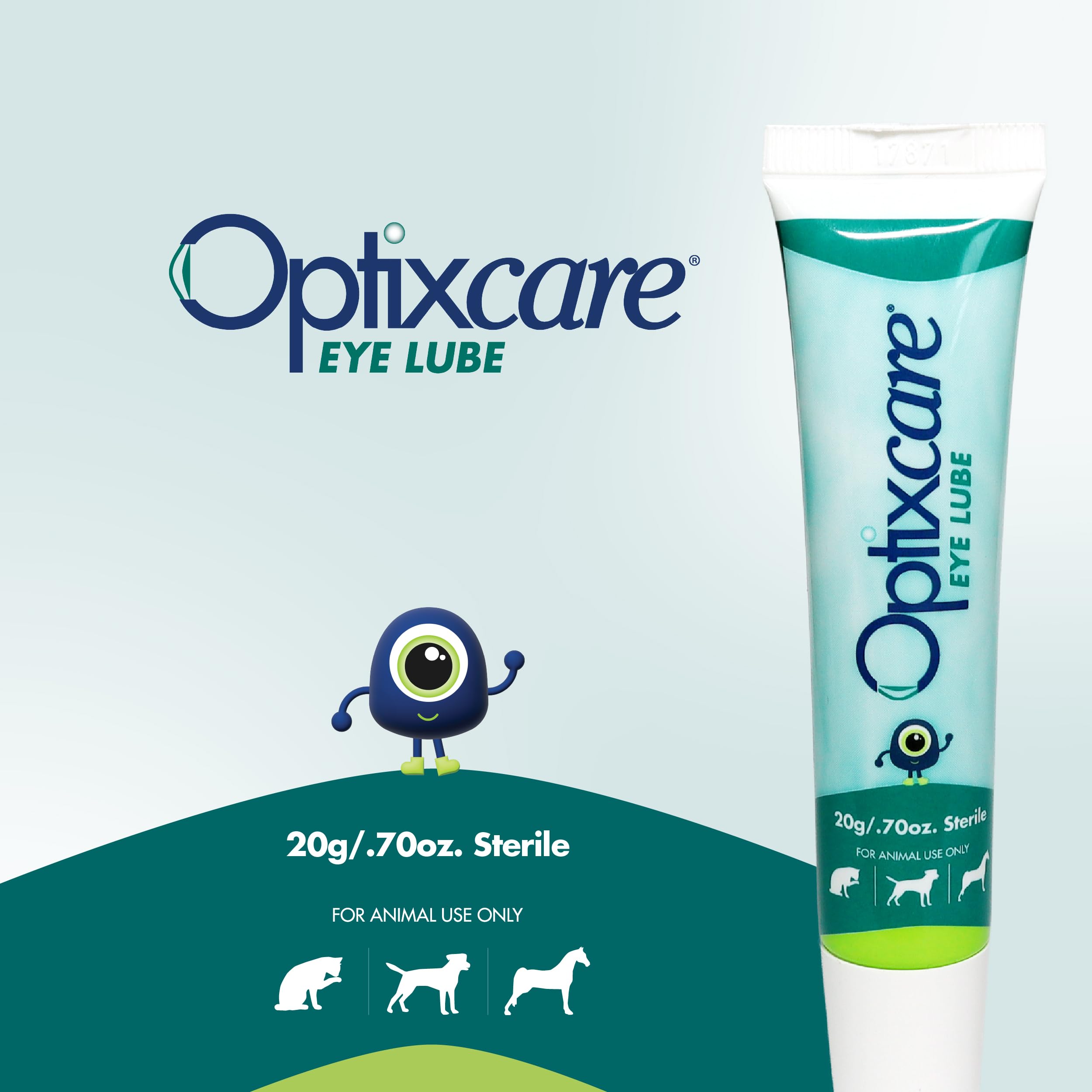 OptixCare textura de gel espeso demostrando hidratación prolongada