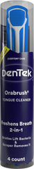 Orabrush vista frontal del empaque mostrando 4 unidades y practicidad