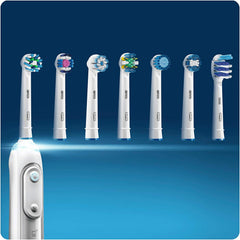 Cabezales Oral-B en uso sobre diente simulado para limpieza eficaz