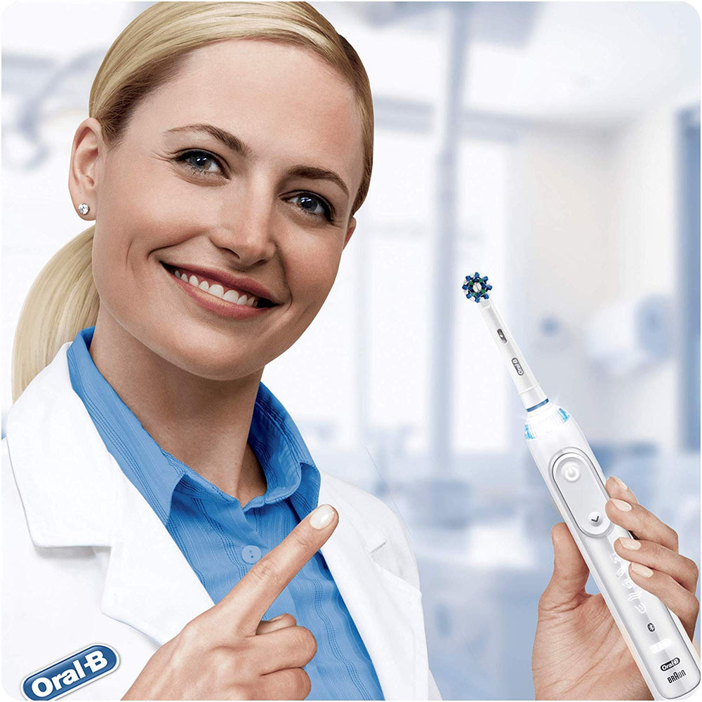 Cabezales Oral-B en baño doméstico listos para reemplazo periódico
