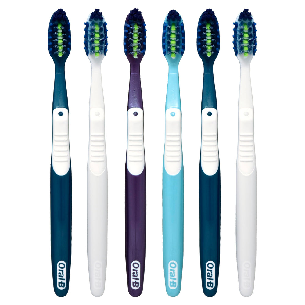 Oral-B vista lateral del cabezal que muestra diseño y contornos