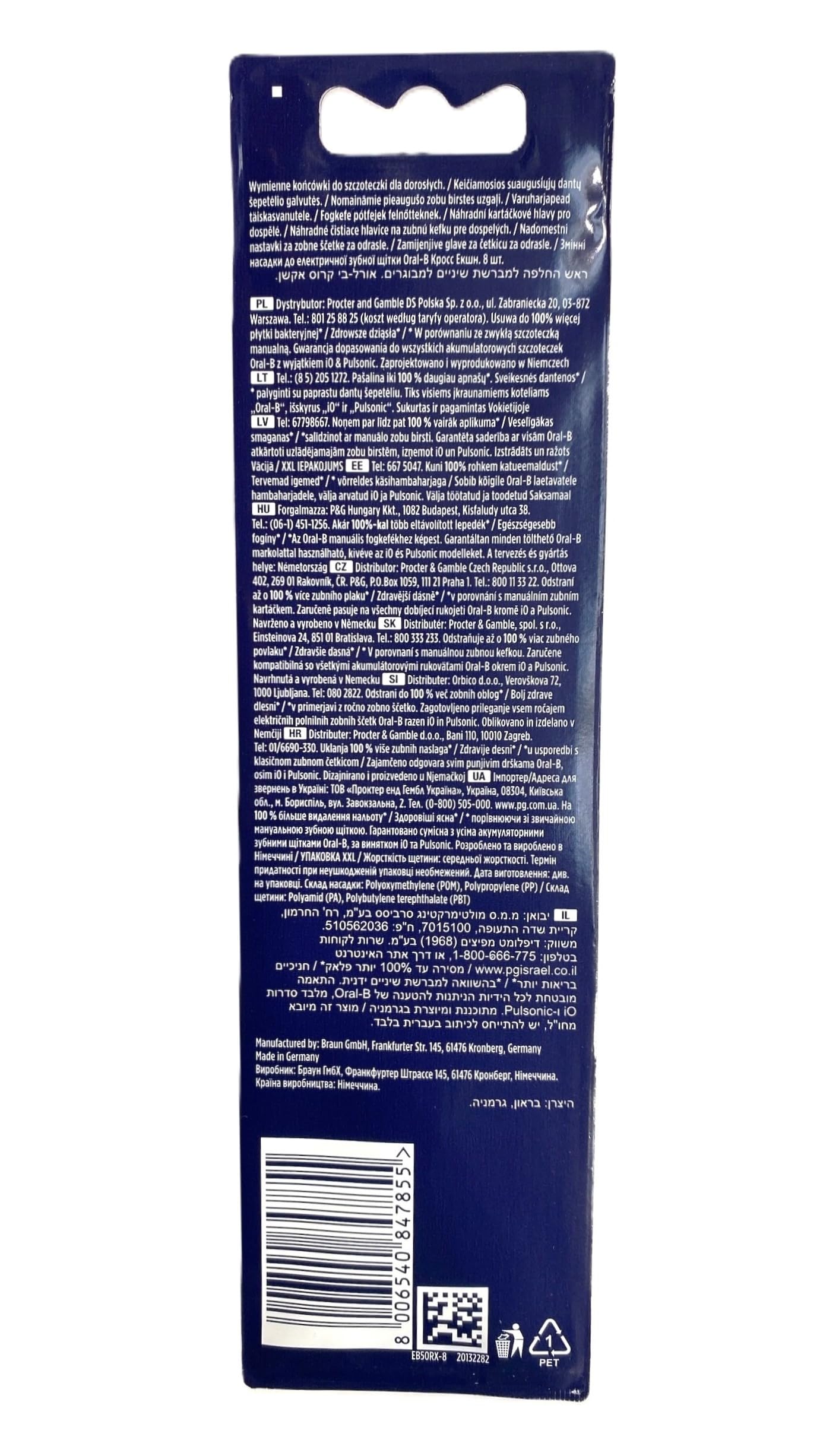Oral-B primer plano de cerdas anguladas que acceden entre dientes
