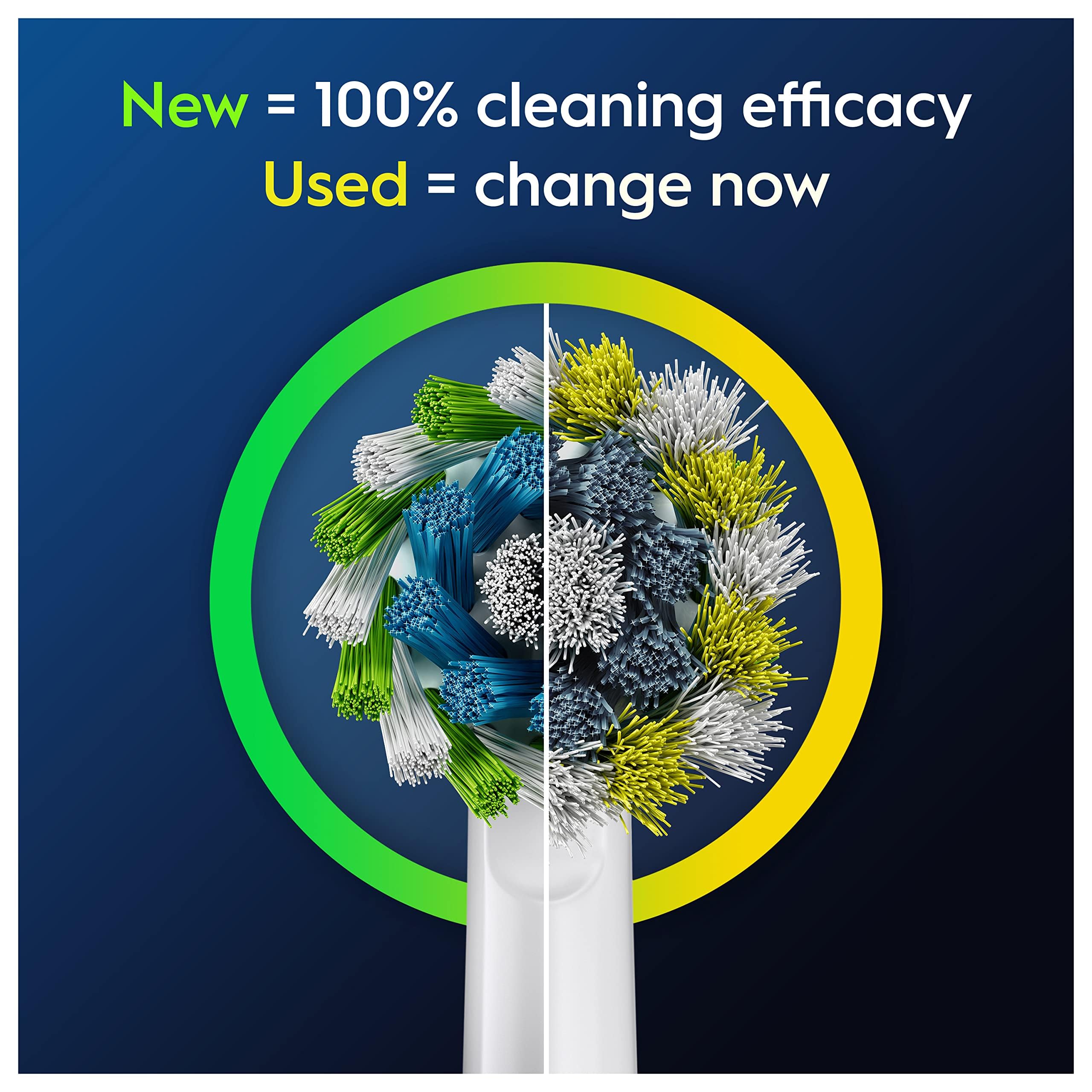 Oral-B cabezal instalado en mango eléctrico en uso simulado eficiente