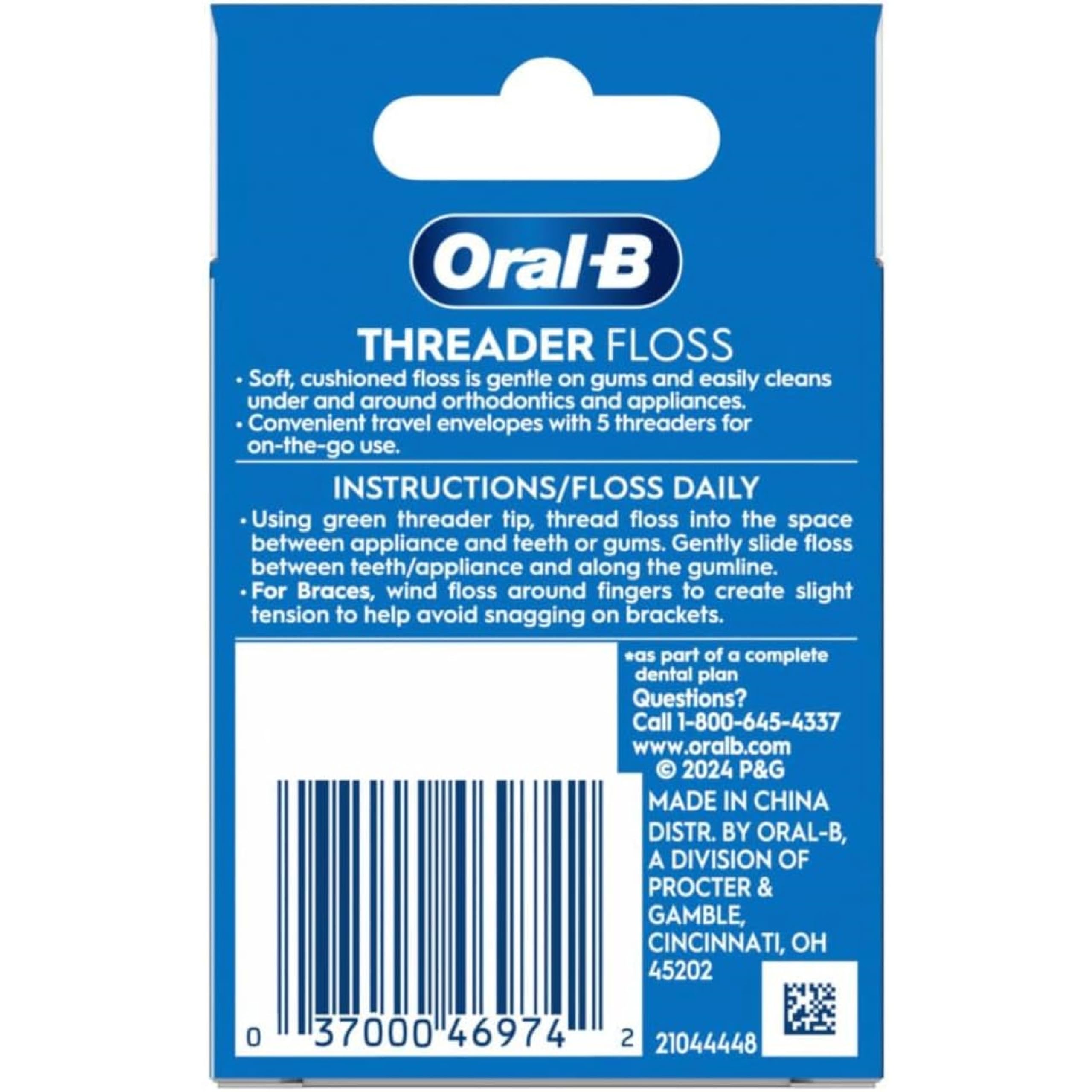 Oral-B Glide Threader Floss en bolso de viaje, cuidado interdental en movimiento