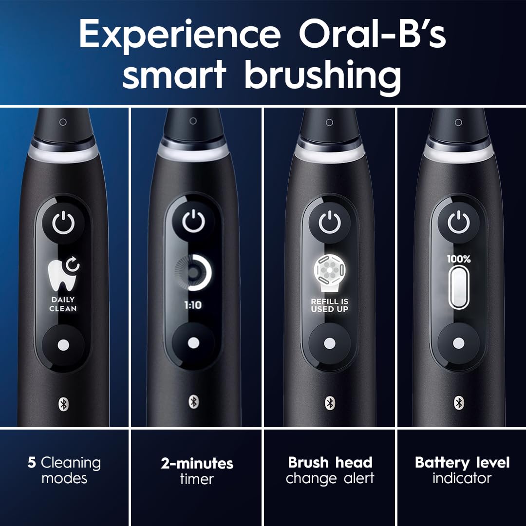 Oral-B iO app en teléfono mostrando mapeo para mejorar técnica de cepillado