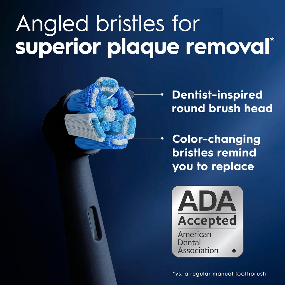 Oral-B iO perfil lateral del cabezal que evidencia la curvatura de filamentos