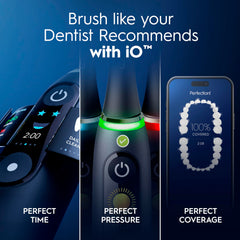 Oral-B iO textura de las cerdas en primer plano para limpieza suave y precisa