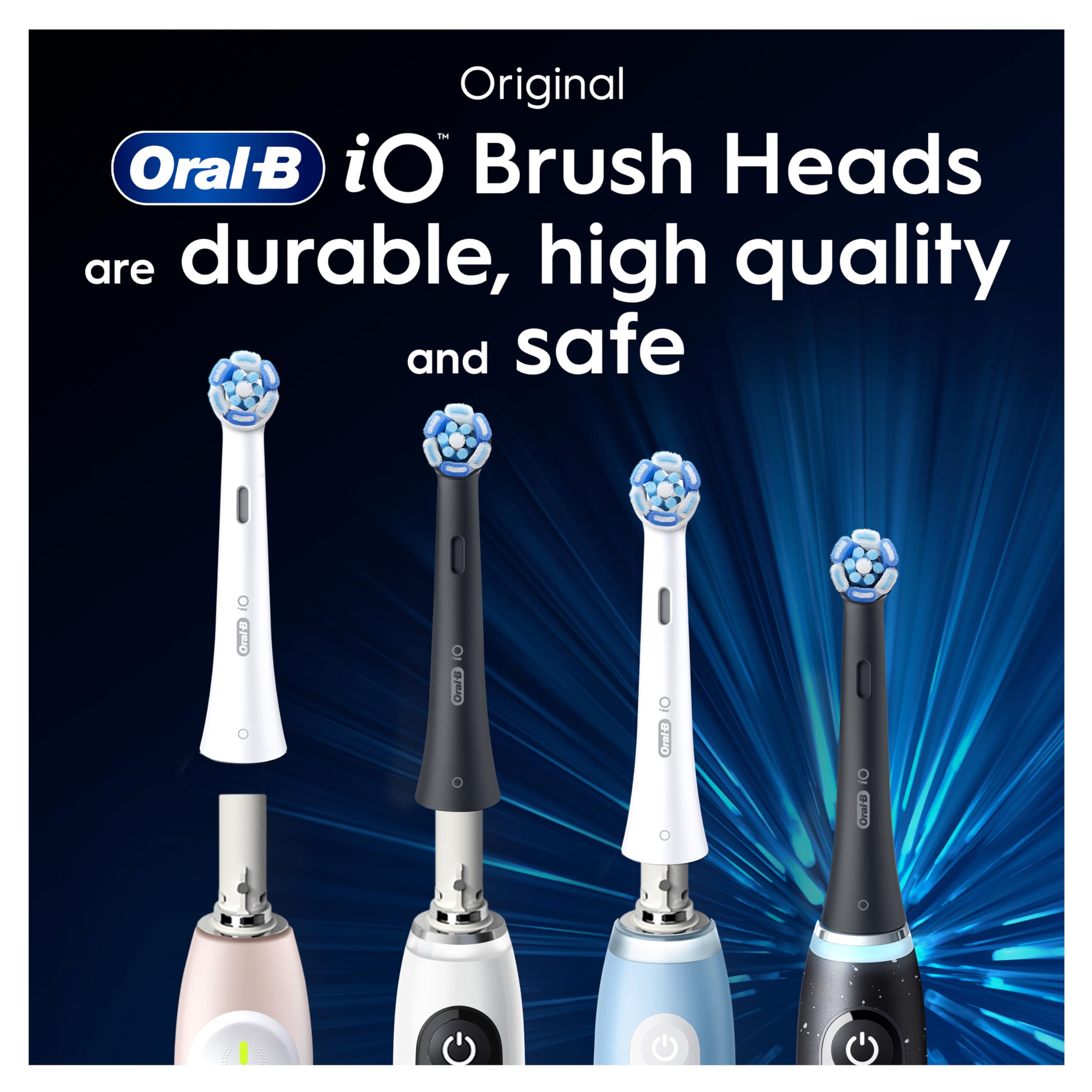 Oral-B cabezal en baño estilizado mostrando uso cotidiano