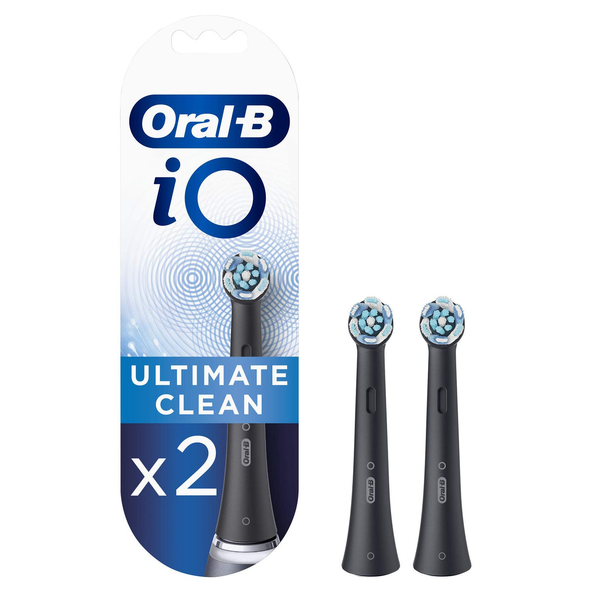 Oral-B imagen frontal del cabezal en color negro mostrando diseño