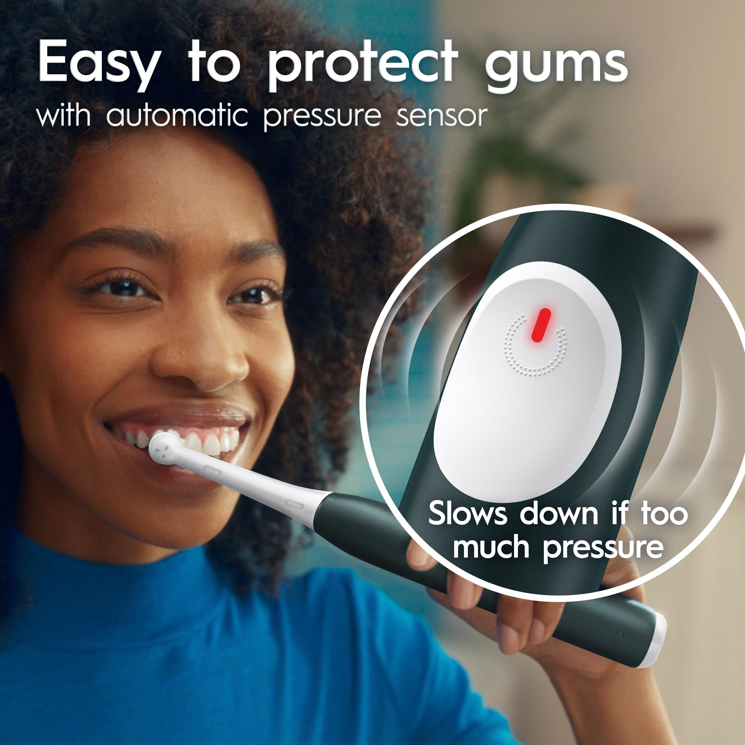 Oral-B charging stand with handle on dock for convenient recharging at home