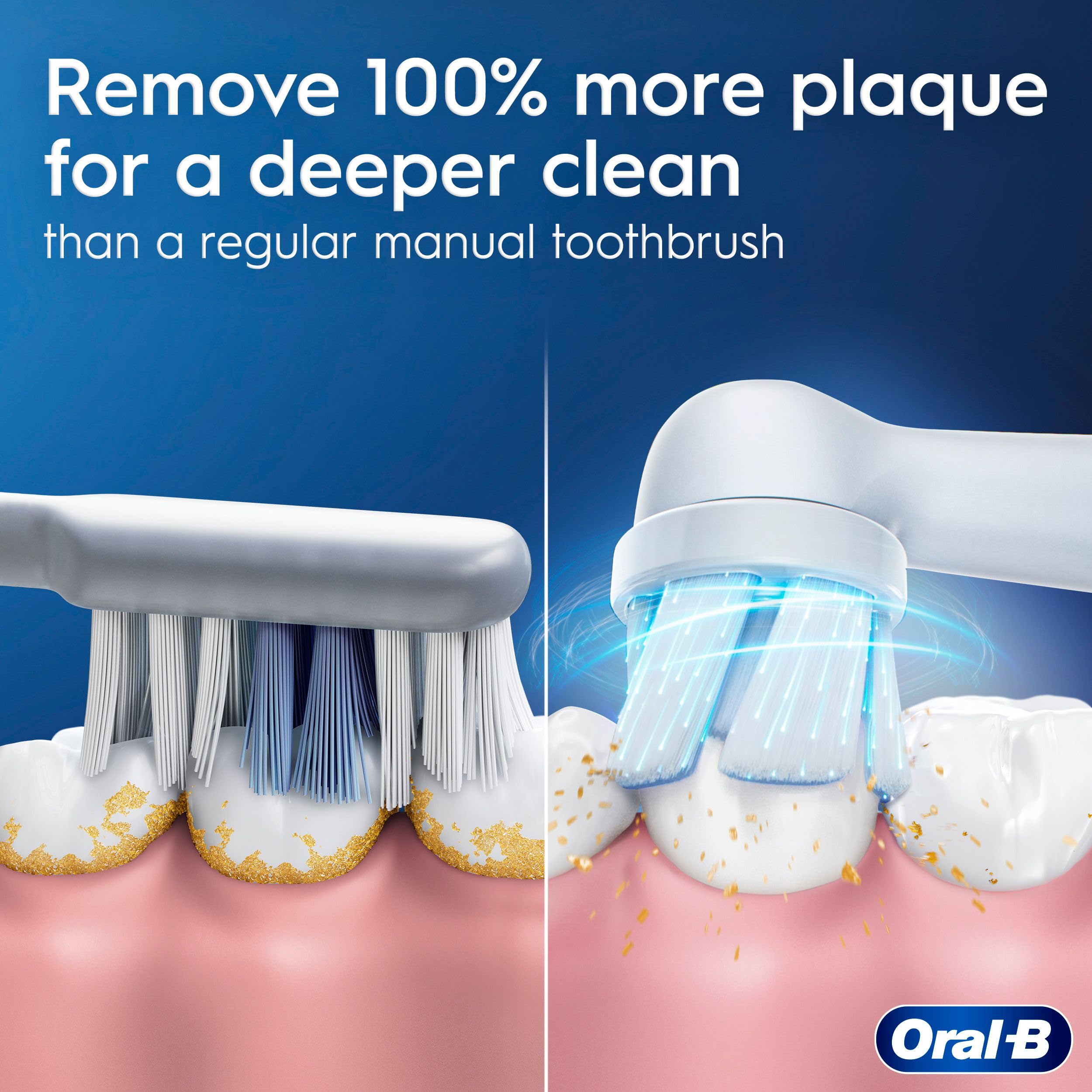 Oral-B round brush head close-up demonstrating bristle design for targeted cleaning