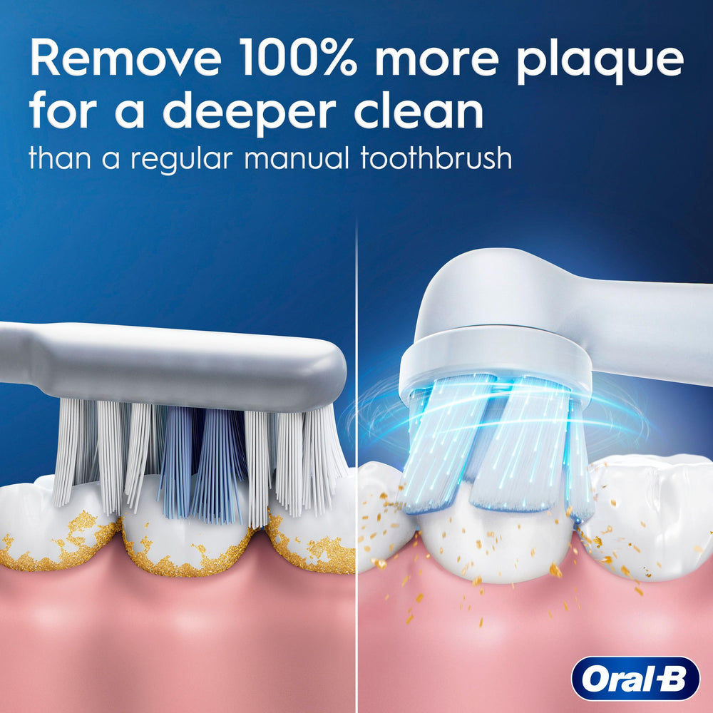 Oral-B round brush head close-up demonstrating bristle design for targeted cleaning