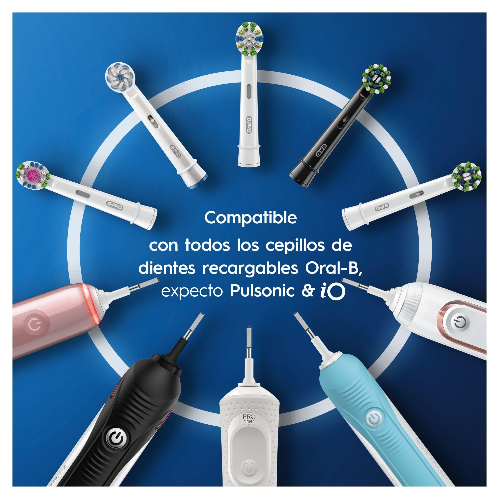Oral-B primer plano de cerdas CleanMaximiser, indicador visual útil