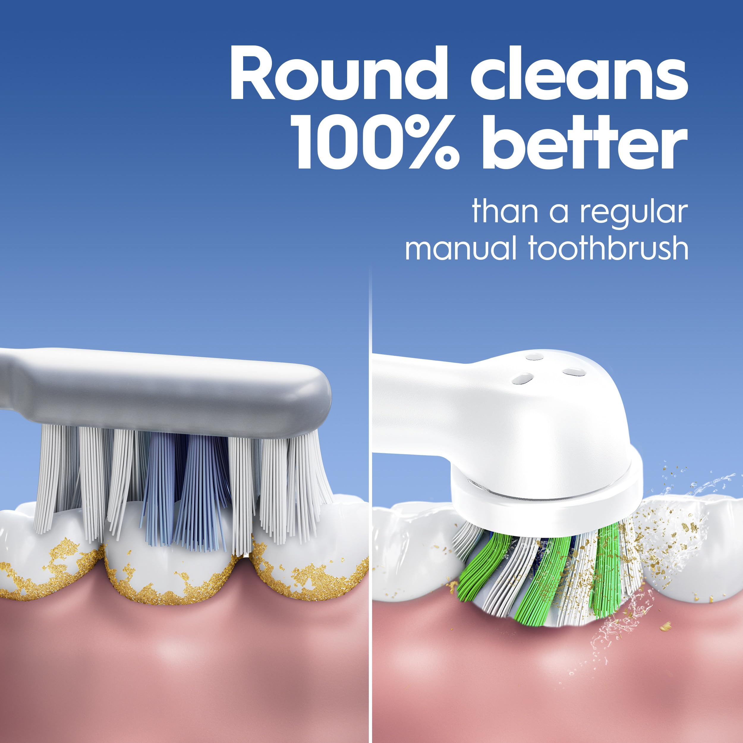 Oral-B Pro 100 3D White detalle de cerdas que mejora eliminación de placa