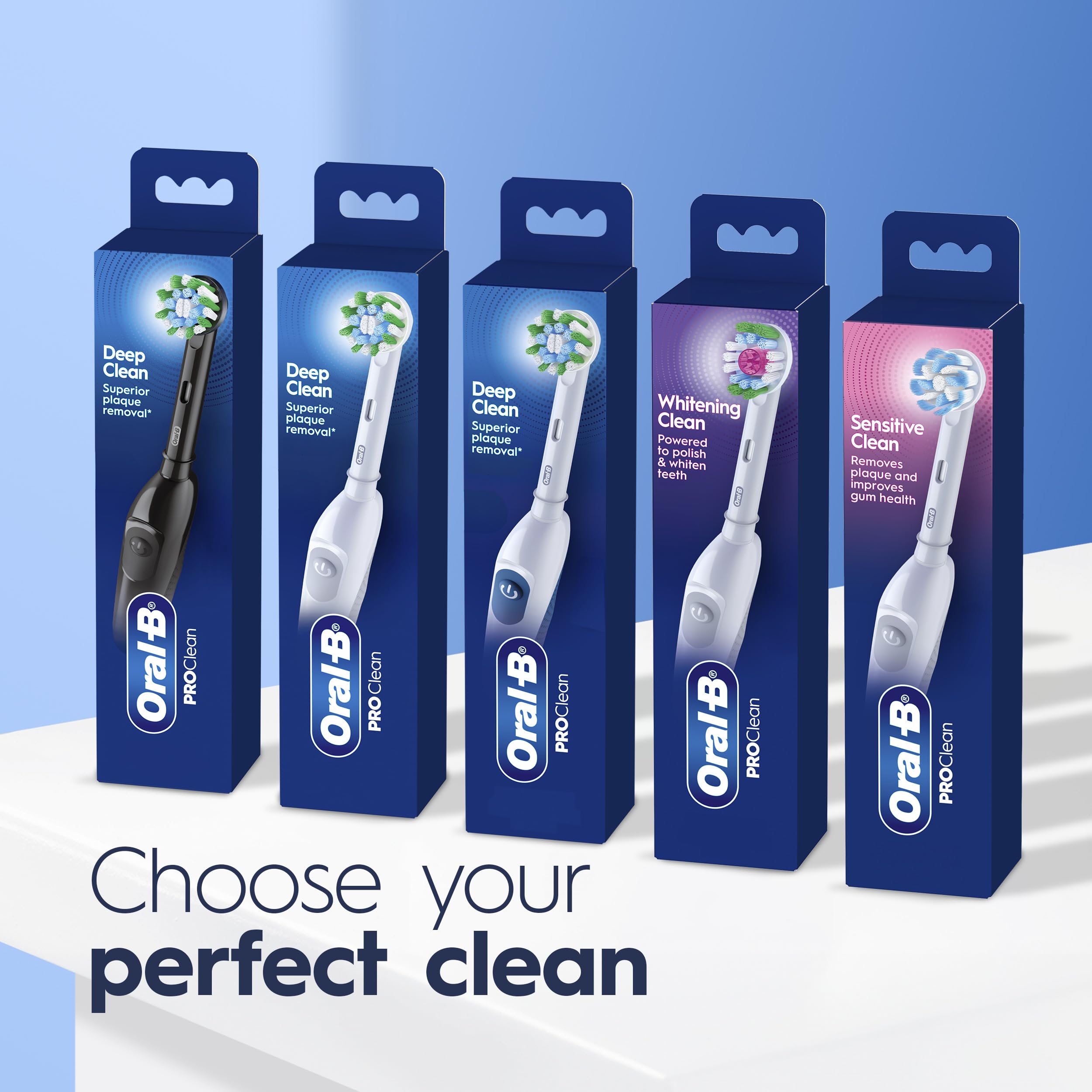 Oral-B Pro 100 3D White comparación de tamaño con un cepillo manual