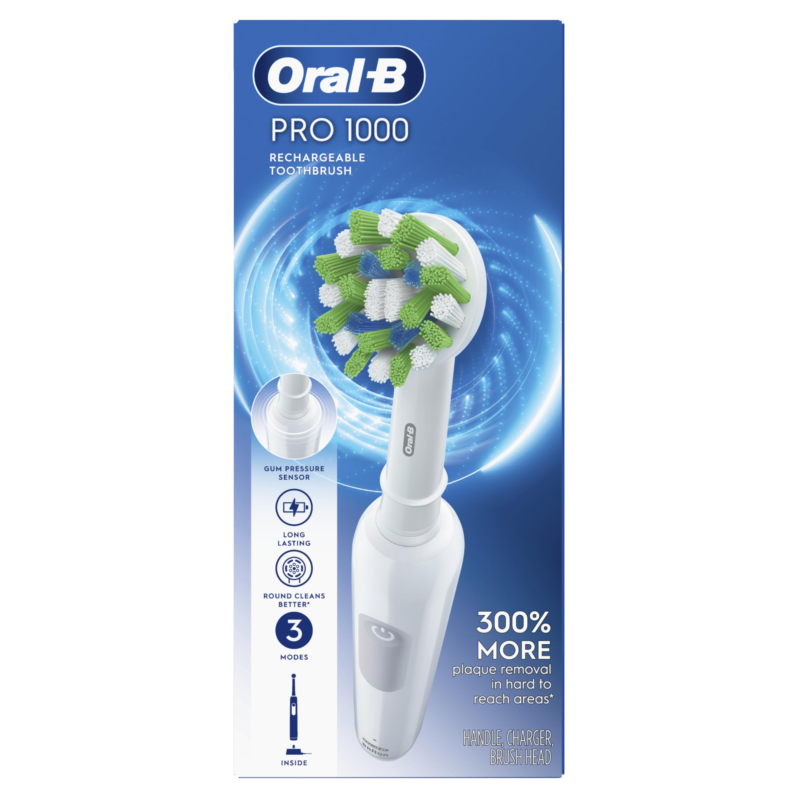 Oral-B empaque y etiqueta con información del producto para fácil identificación