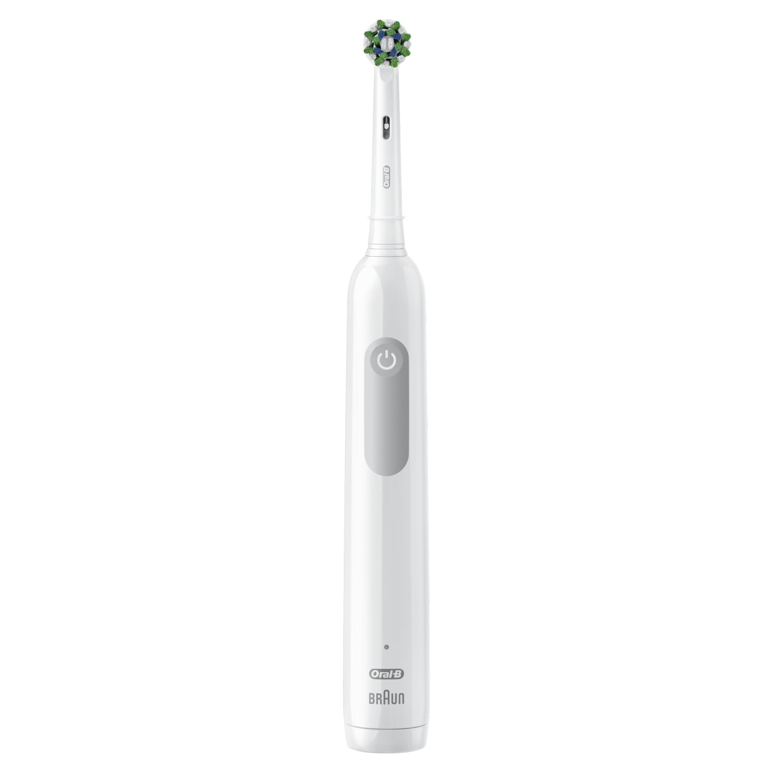 Oral-B cepillo en uso por adulto demostrando control de presión y protección gingival