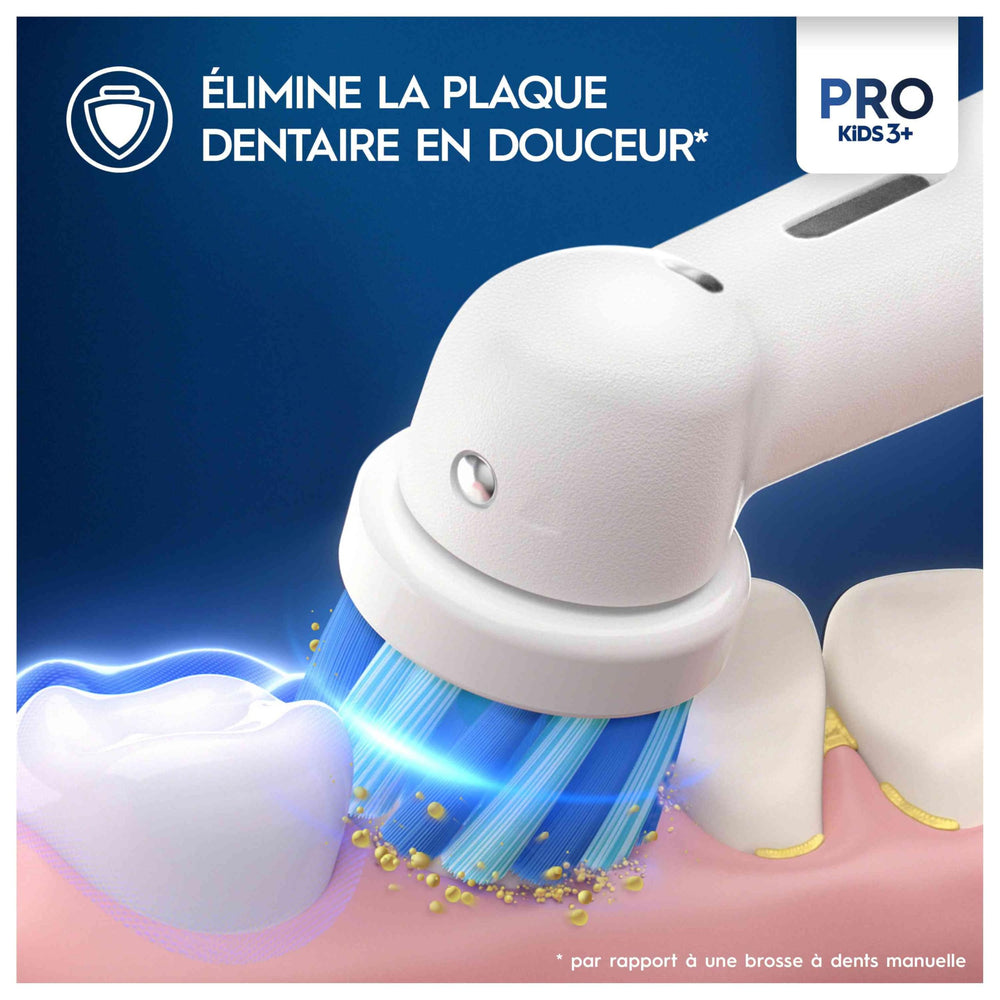 Oral-B vista del tamaño reducido del cabezal, ideal para bocas infantiles