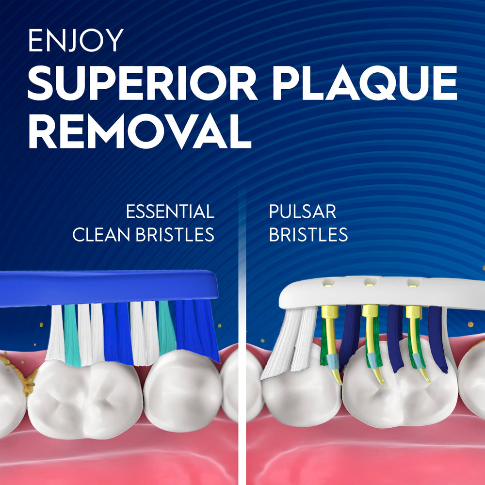 Oral-B Pulsar handle next to battery showing included power source