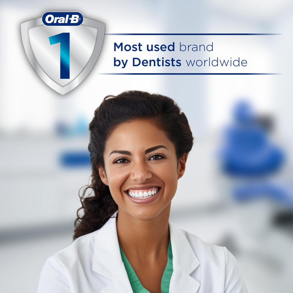 Oral-B Pulsar product label and features list emphasizing precision bristles