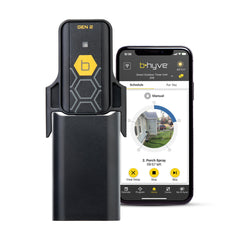 Orbit B-hyve hub front view showing compact design and easy placement