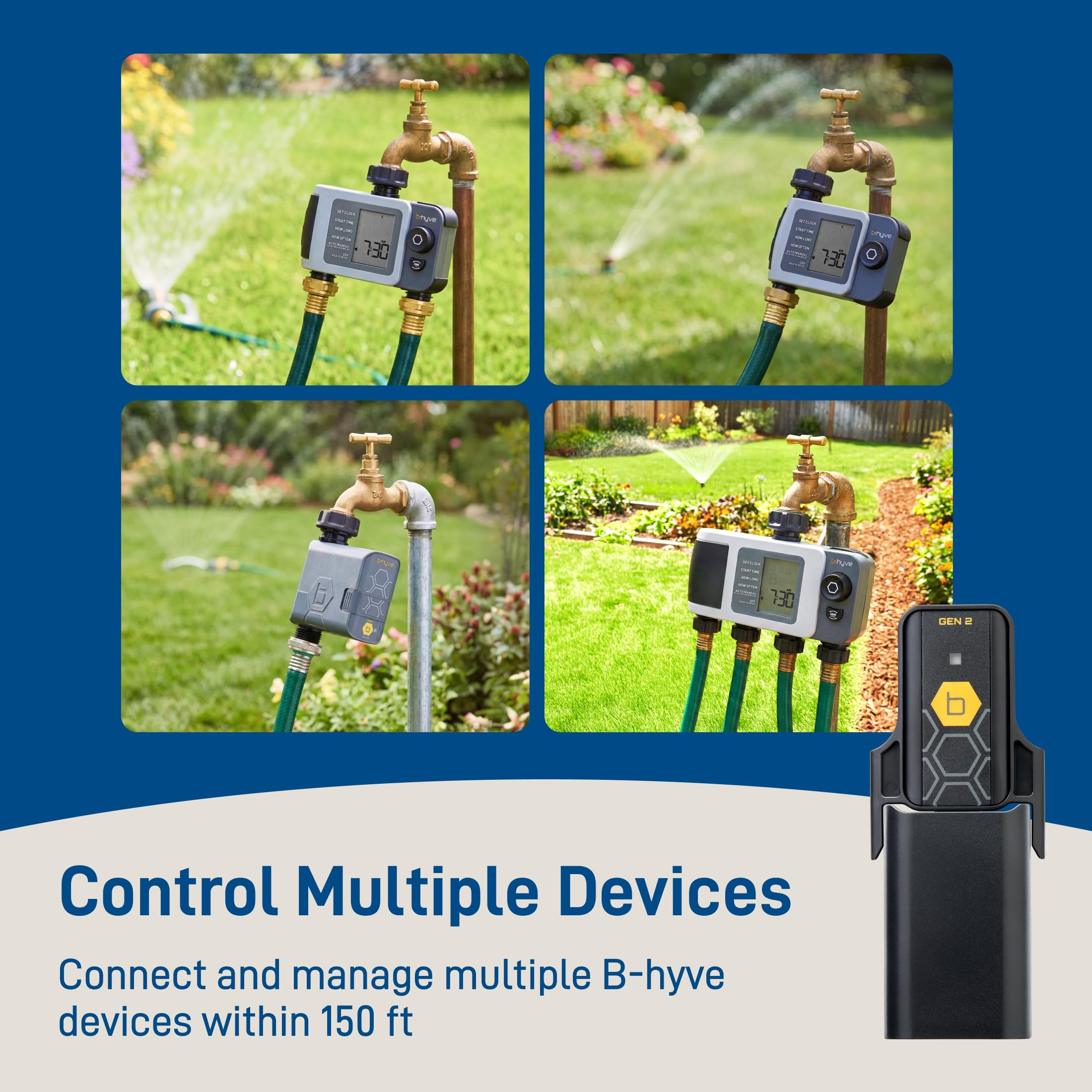 Orbit B-hyve hub connected to supplied wall adapter for quick setup