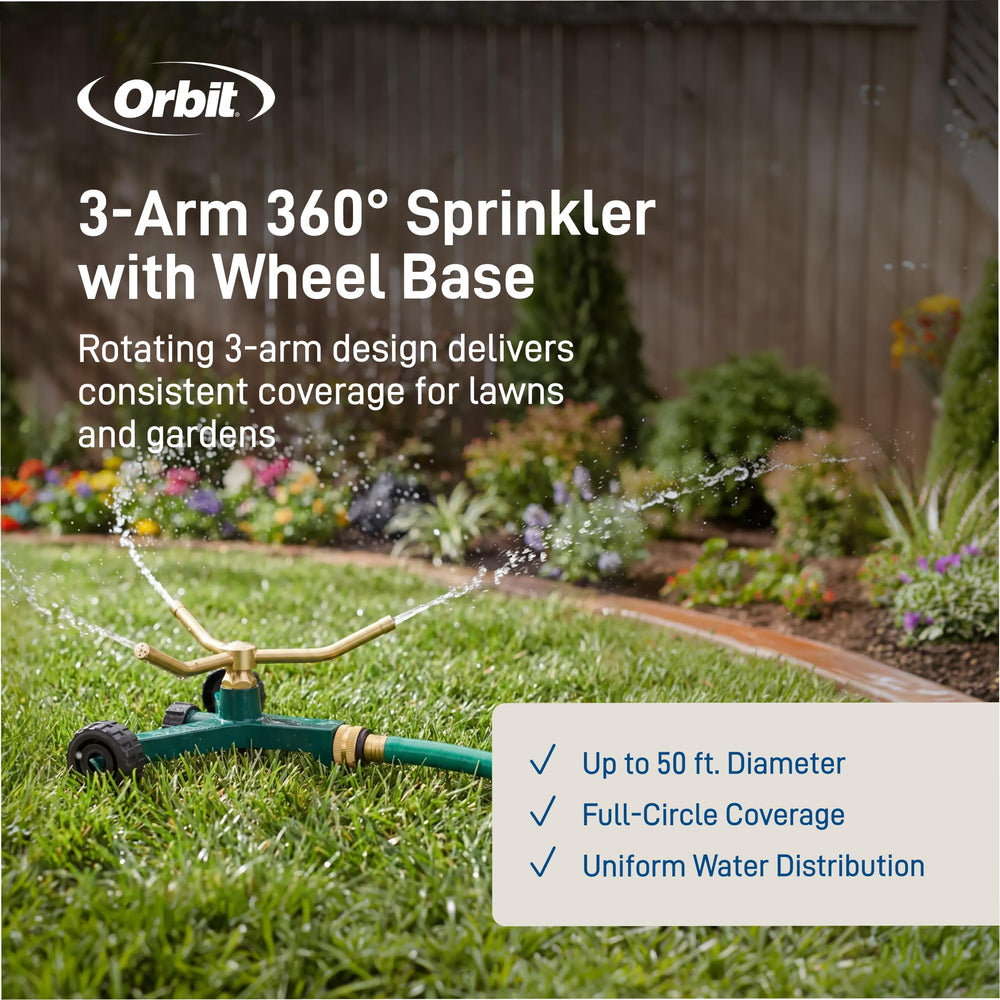 Orbit detalle de los tres brazos rotatorios, riego uniforme