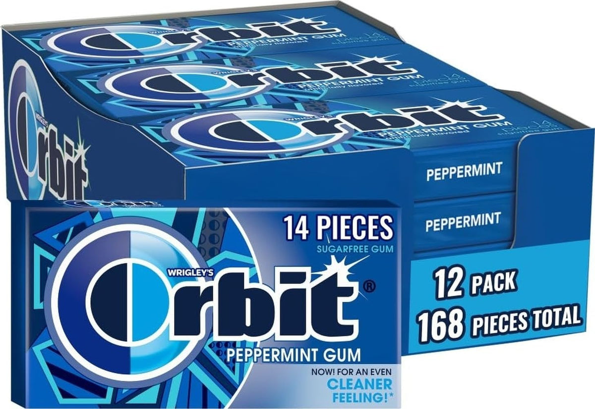 Orbit empaque frontal mostrando 12 paquetes y 168 piezas para disponibilidad