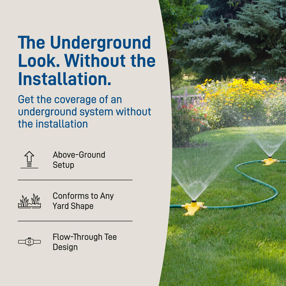 Orbit Port-A-Rain installed in lawn demonstrating customizable coverage