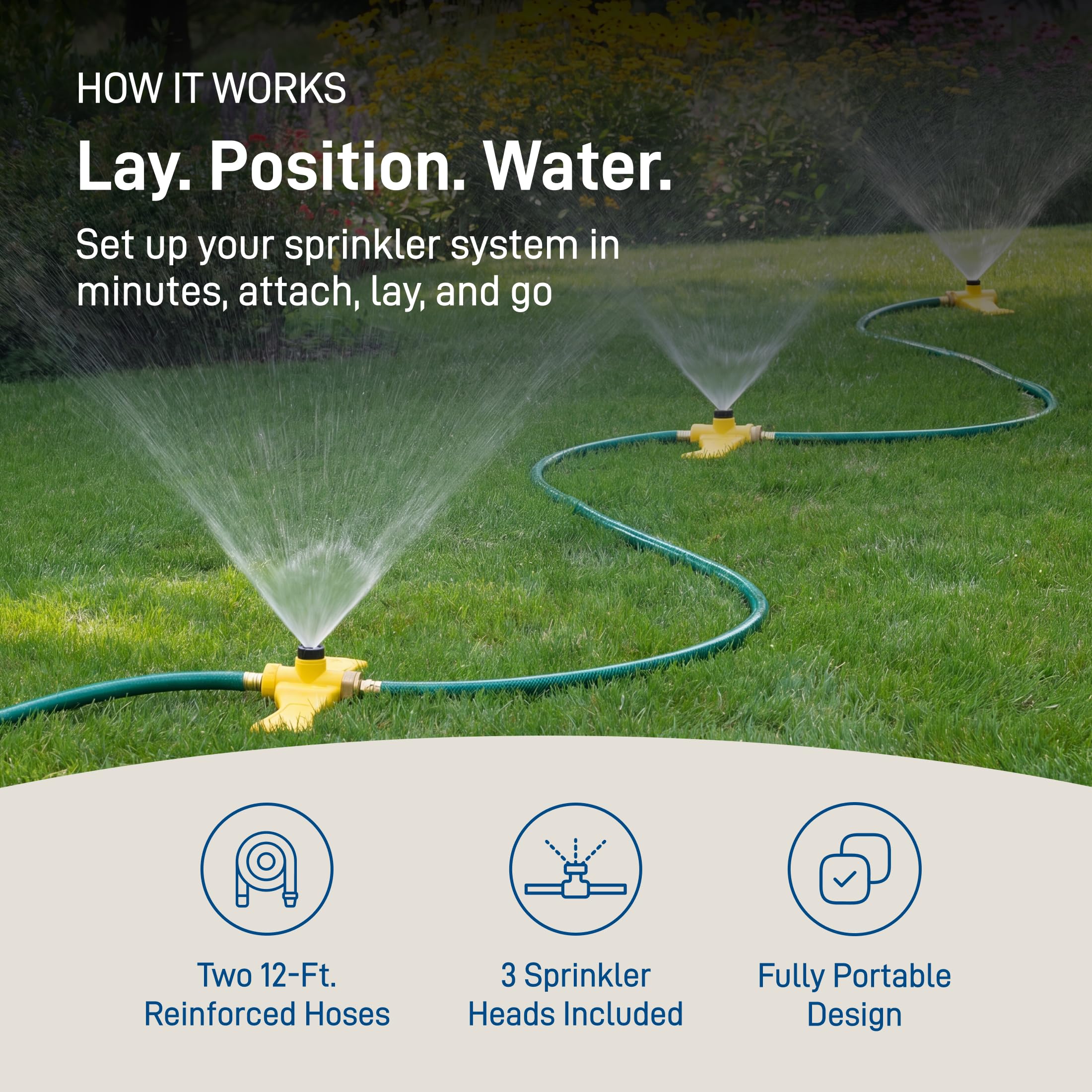 Orbit Port-A-Rain five interchangeable nozzles laid out for versatility