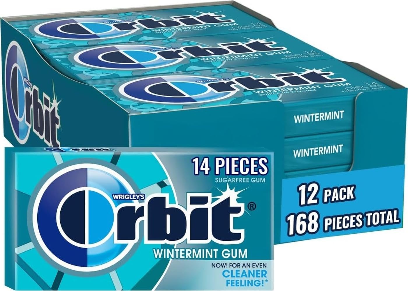Orbit empaque frontal mostrando 12 paquetes y frescor instantáneo