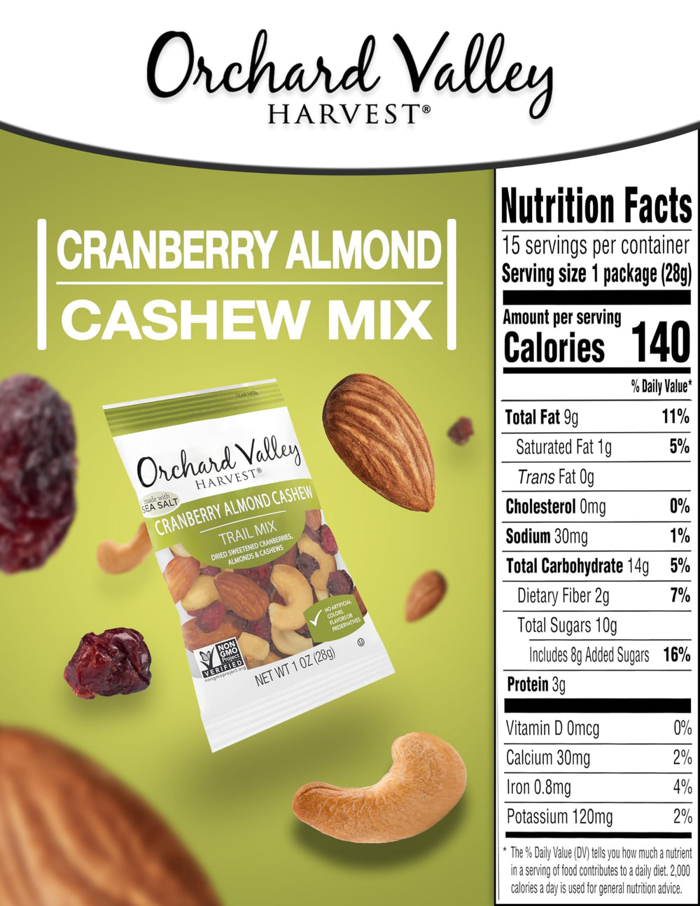 Orchard Valley Harvest mezcla servida en un bol para ver porciones y colores