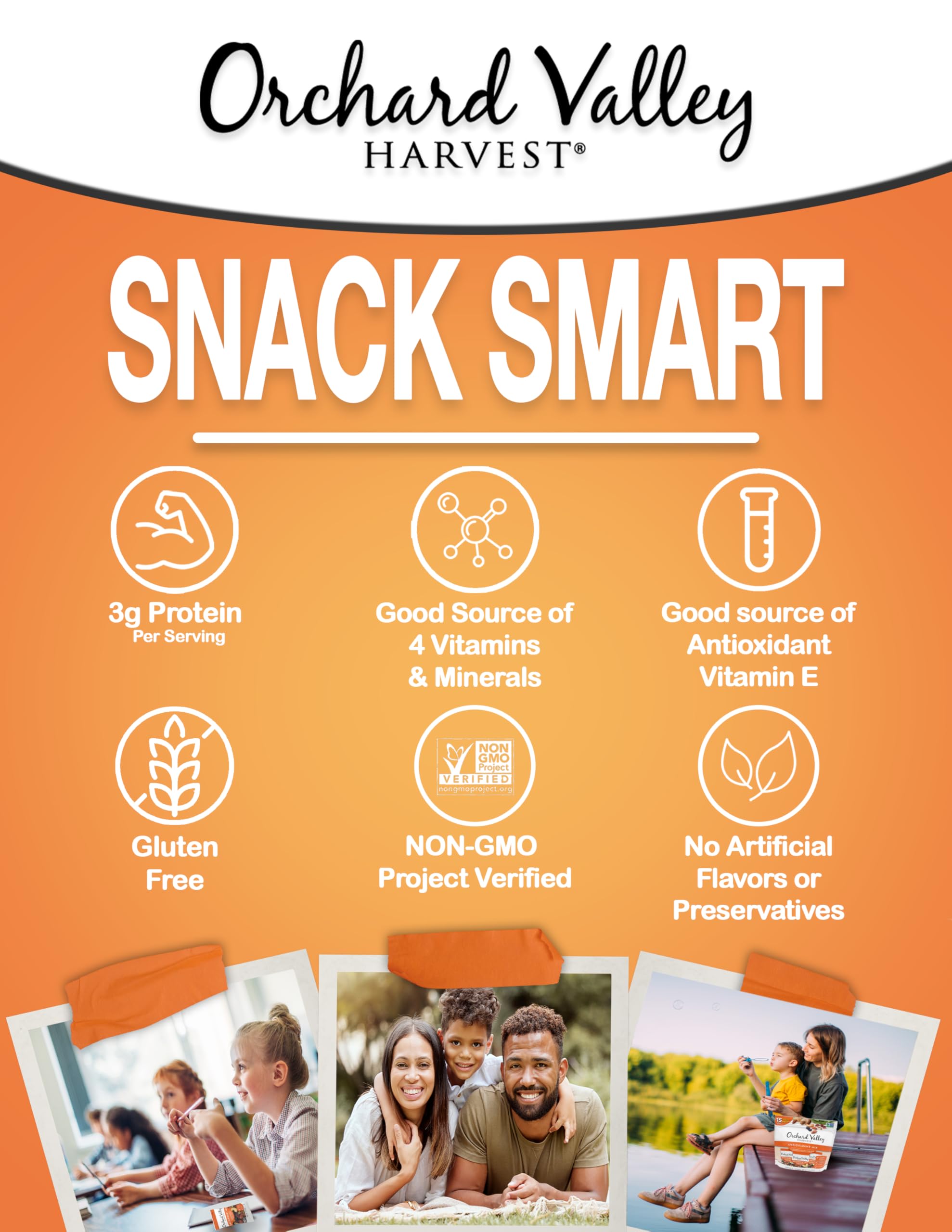 Orchard Valley Harvest pepitas en primer plano destacando su frescura