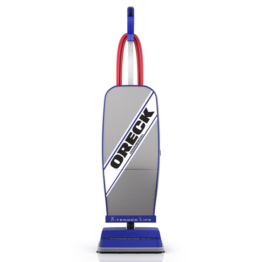 Oreck Commercial XL vista frontal mostrando su cabezal robusto y su potencia