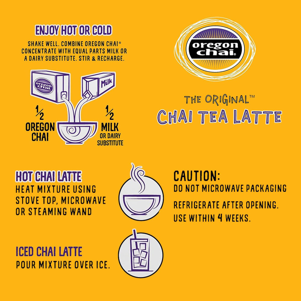 Oregon Chai comparación de tamaño en manos para visualizar volumen real