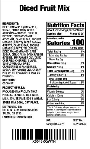 OREGON FARM FRESH SNACKS bol familiar en mesa listos para picar, perfecto para reuniones y kids