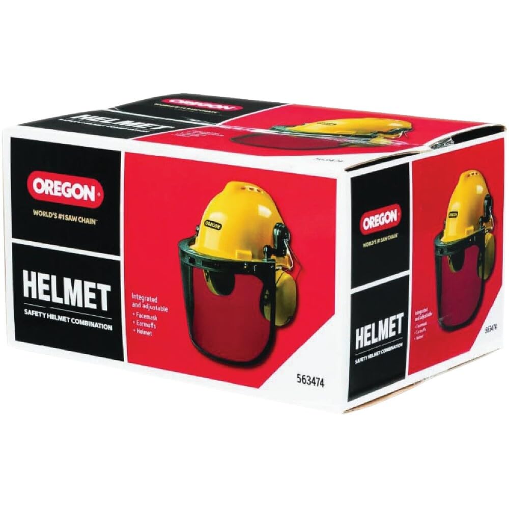 Oregon helmet worn by worker outdoors demonstrating visibility and safety