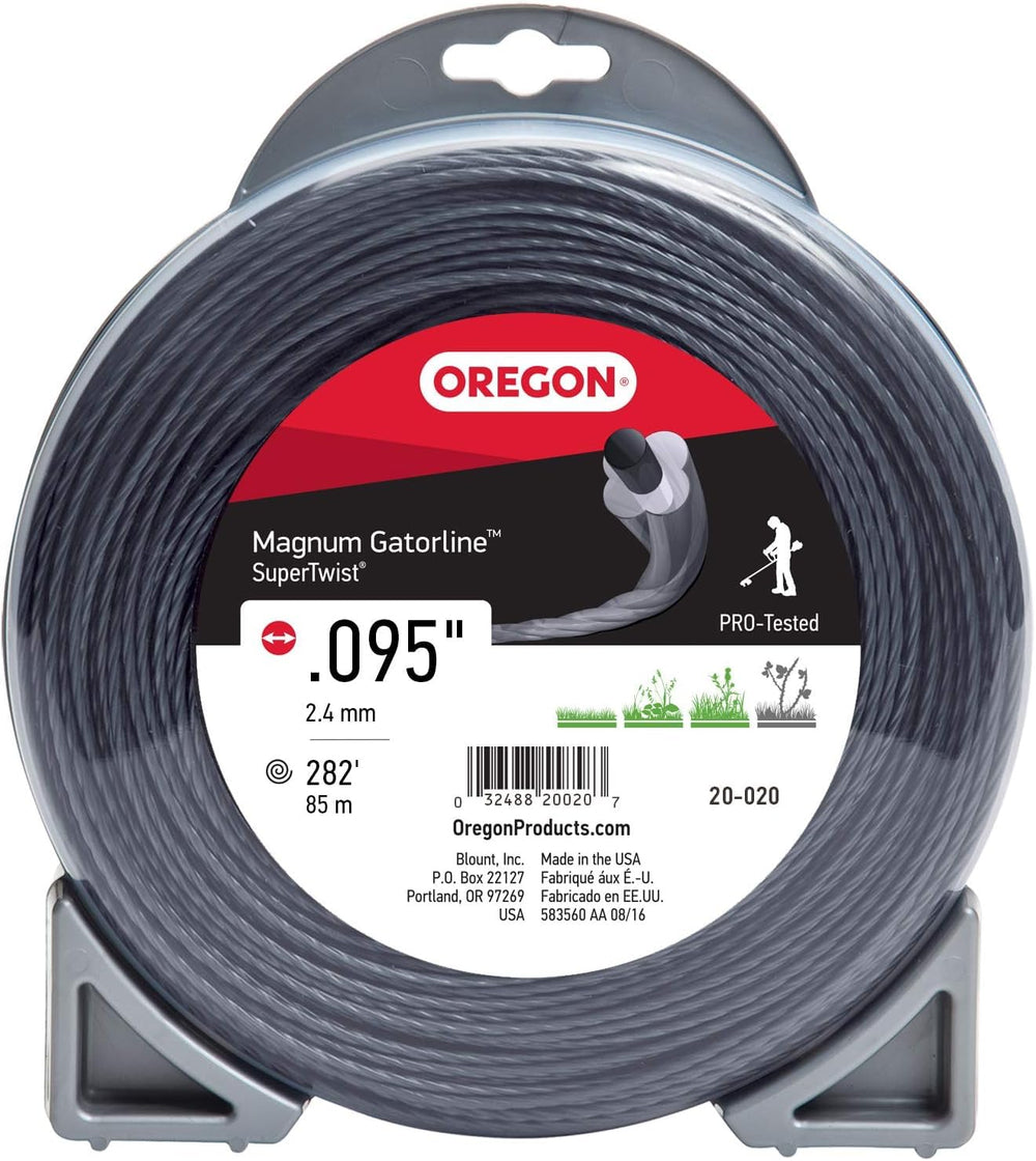 Oregon Magnum Gatorline frente de la bobina mostrando longitud y diámetro, durable