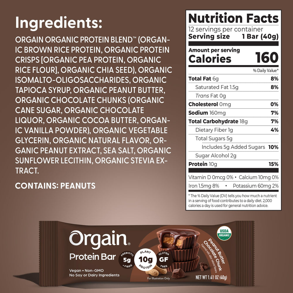 Orgain caja abierta con barras, ideal para almacenamiento y conveniencia